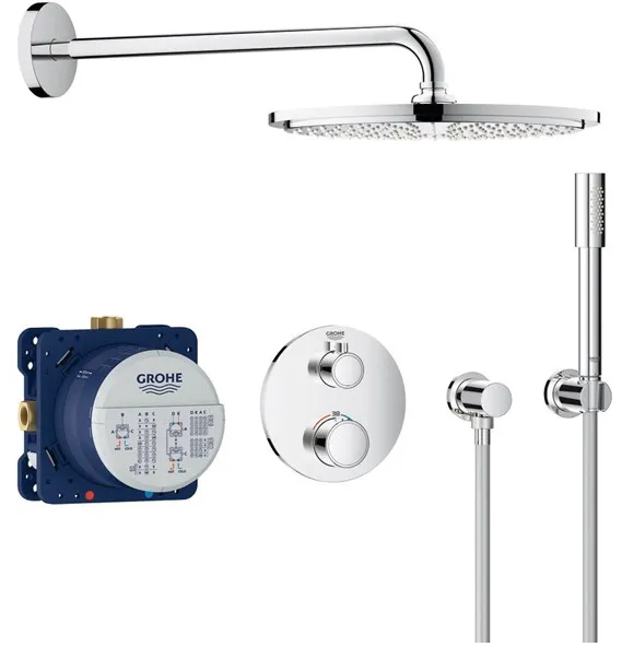 Grohe Grohtherm duschset med Rainshower Cosmopolitan 310 duschhuvud, krom